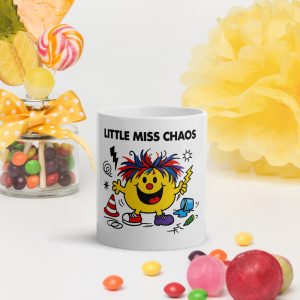 Little Miss Chaos White glossy mug